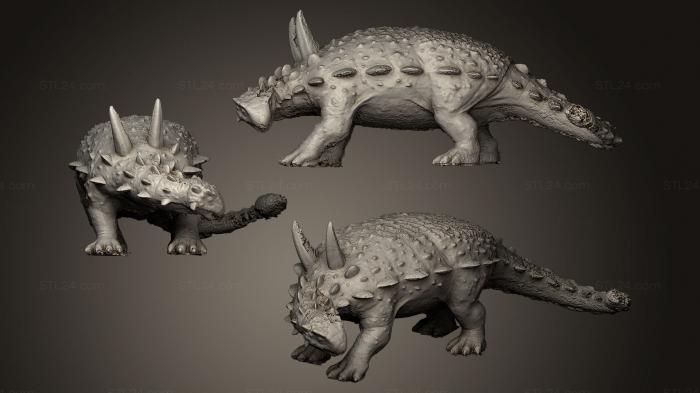 Статуэтки животных (Анкилозавр, STKJ_0480) 3D модель для ЧПУ станка